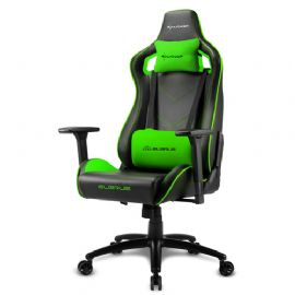 SHARKOON ELBRUS 2 SEDIA GAMING PELLE SINTETICA, BRACCIOLI 3D REGOLABILI, SCHIENALE IMBOTTITO E REGOLABILE, TELAIO IN ACCIAIO, PESO MAX PERSONA 150KG, COLORE NERO/VERDE - ELBRUS 2 BLACK⁄GREEN