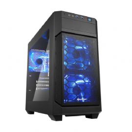 SHARKOON CASE MINI-ITX, MICRO-ATX, 2XUSB3.0, AUDIO IN-OUT, 1X120MM FAN FRONT, 1X120MM FAN REAR, WINDOW, BLACK - V1000 W