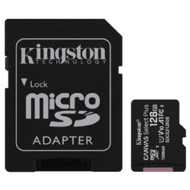 KINGSTON MICRO SDHC 128GB CANVAS SELECT 80R CL10 UHS-I CON ADATTAT - SDCS2⁄128