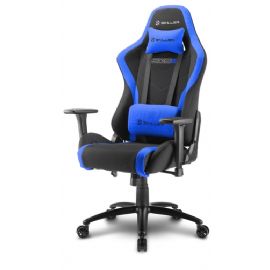 SHARKOON SKILLER SGS2 SEDIA GAMING IN TESSUTO, BRACCIOLI E SCHIENALE REGOLABILI, TELAIO ACCIAIO, DOPPIO CUSCINO SUPPORTO CERVICALE E LOMBARE, BLACK/BLUE - SKILLER SGS2 BK⁄BL