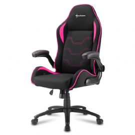 SHARKOON ELBRUS 1 SEDIA GAMING TESSUTO, BRACCIOLI E SCHIENALE IMBOTTITI E REGOLABILI, BASE IN ACCIAIO, PESO MAX PERSONA 120KG, COLORE NERO/ROSA - ELBRUS 1 BLACK⁄PINK