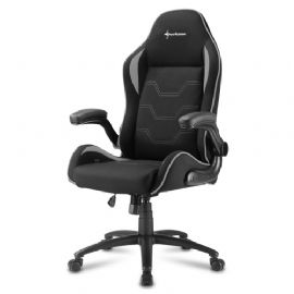 SHARKOON ELBRUS 1 SEDIA GAMING TESSUTO, BRACCIOLI E SCHIENALE IMBOTTITI E REGOLABILI, BASE IN ACCIAIO, PESO MAX PERSONA 120KG, COLORE NERO/GRIGIO - ELBRUS 1 BLACK⁄GREY