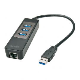 LINDY ADATTATORE USB 3.1 GIGABIT ETHERNET  HUB - 43176-A