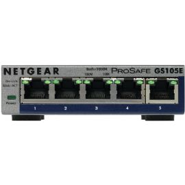 NETGEAR SWITCH 5 PORTE GIGABIT CASE METALLICO PROSAFE PLUS - GS105E-200PES