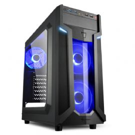 SHARKOON CASE VG6-W BLUE, ATX, 2XUSB2, 2XUSB3, 6 SLOTS, 2X120 LED FRONT 1X120 REAR, WINDOW ACRILIC, BLUE - VG6-W BLUE