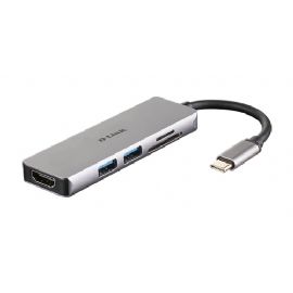 D-LINK HUB USB-C 5-IN-1 CON HDMI E LETTORE CARD SD/MICRO SD, USCITE: HDMI x1, USB 3.0 x2, SD x1, TF x1, HDMI FINO A 4K, PLUG AND PLAY - DUB-M530