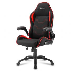 SHARKOON ELBRUS 1 SEDIA GAMING TESSUTO, BRACCIOLI E SCHIENALE IMBOTTITI E REGOLABILI, BASE IN ACCIAIO, PESO MAX PERSONA 120KG, COLORE NERO/ROSSO - ELBRUS 1 BLACK⁄RED