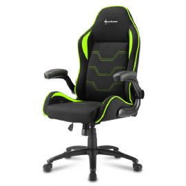 SHARKOON ELBRUS 1 SEDIA GAMING TESSUTO, BRACCIOLI E SCHIENALE IMBOTTITI E REGOLABILI, BASE IN ACCIAIO, PESO MAX PERSONA 120KG, COLORE NERO/VERDE - ELBRUS 1 BLACK⁄GREEN