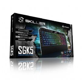 SHARKOON TASTIERA GAMING A MEMBRANA SKILLER SGK5 6 ZONE RGB, POGGIAPOLSI REMOVIBILE - SKILLER SGK5